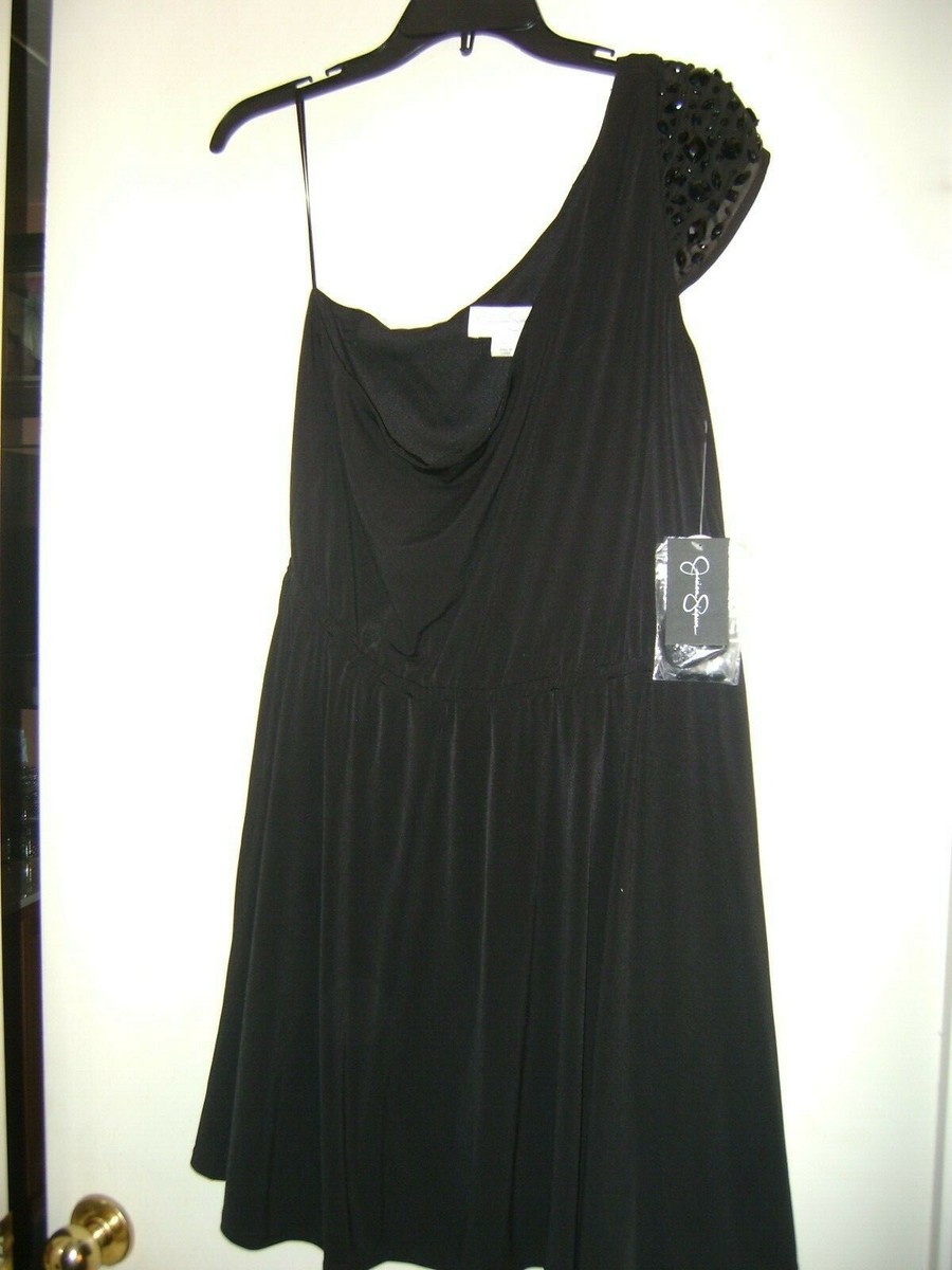 jessica simpson one shoulder sequin dress B32- Jessica Simpson Black Sequin One Shoulder Dress Size 4