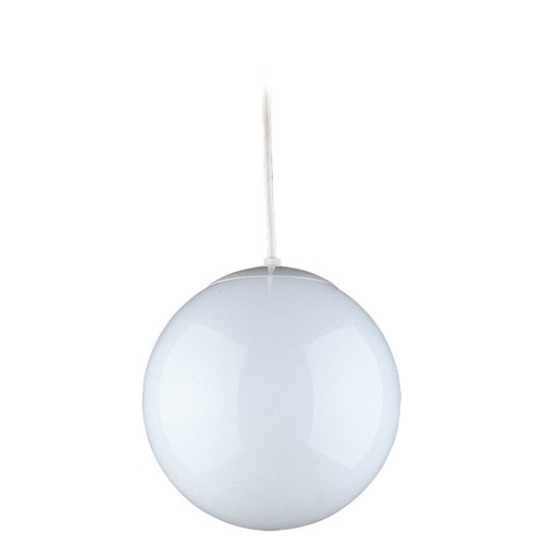 Sea Gull Lighting 6022-15 Hanging Globe 1-Light Pendant in White