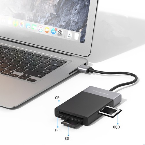 6in1 USB 3.0 HUB Card Reader CF XQD SD TF Card Reader Adapter for Windows Mac T - Afbeelding 6 van 6