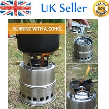 TOMSHOO Portable Folding Windproof Wood Burning Stove Compact Alcohol Stove Q8G4