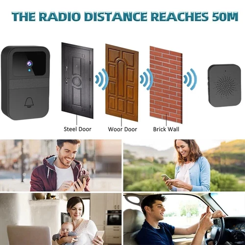 Smart Wireless WiFi Doorbell Intercom Video Camera Door Ring Bell Chime Security - Picture 2 of 17