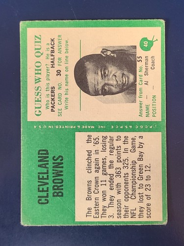1966 Philadelphia Fußballkarten vervollständigen Ihr Set Sie wählen #1 - 104 - Bild 77 von 205