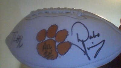 Trevor Lawrence Dabo Swinney Autographed Football Dabo Swinney