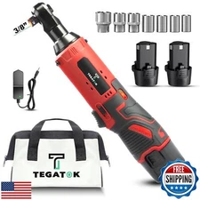 Tegatok Cordless Electric Ratchet Wrench Set, 40FT-LBS (45N.m) 3/8" Electric 