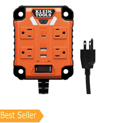 Klein Tools 29601 Magnetic Power Strip with Surge Protector