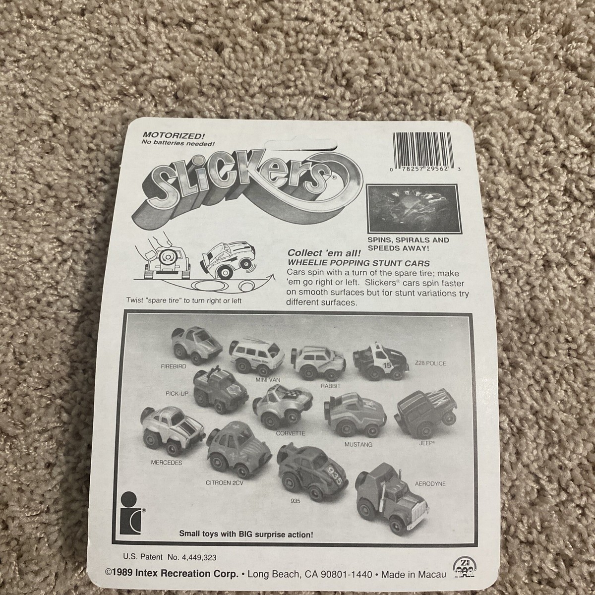 ん 1989 Slickers - Motorized Wheelie Poppin' Stunt Cars ~ Zee