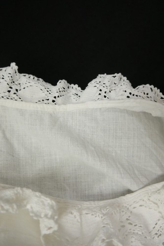 Gr.36 Dirndlbluse weiß Bluse für Dirndl Baumwolle mit Spitze Borte B10951 - Bild 4 von 4
