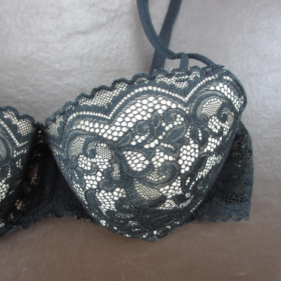 Sujetador Gilligan & O'Malley 36B Negro Encaje Acolchado Con Aros Cierre Ajustable Espalda Foto 4 de 4