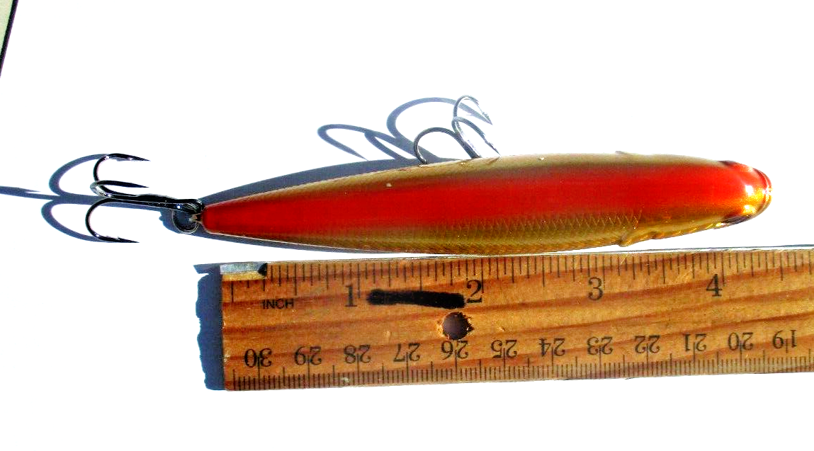 Leurre De Pêche Topwater Sammy Style 4,5″ – Hochet Pour Achigan, Orange/or/argent