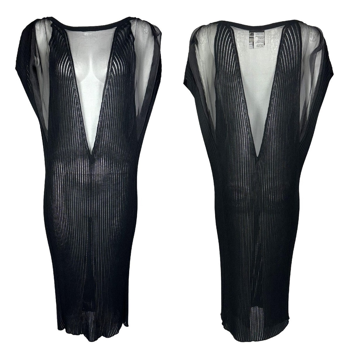 Vintage 1990's Jean Paul Gaultier 1930's Style Plunging Sheer