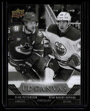 2023-24 Upper Deck Elias Pettersson / Ryan Nugent-Hopkins UD Canvas Black White