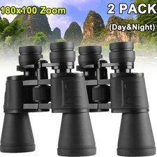 2026 2Pack High Power 180x100 Military Binoculars Vision Waterproof Hunting Case