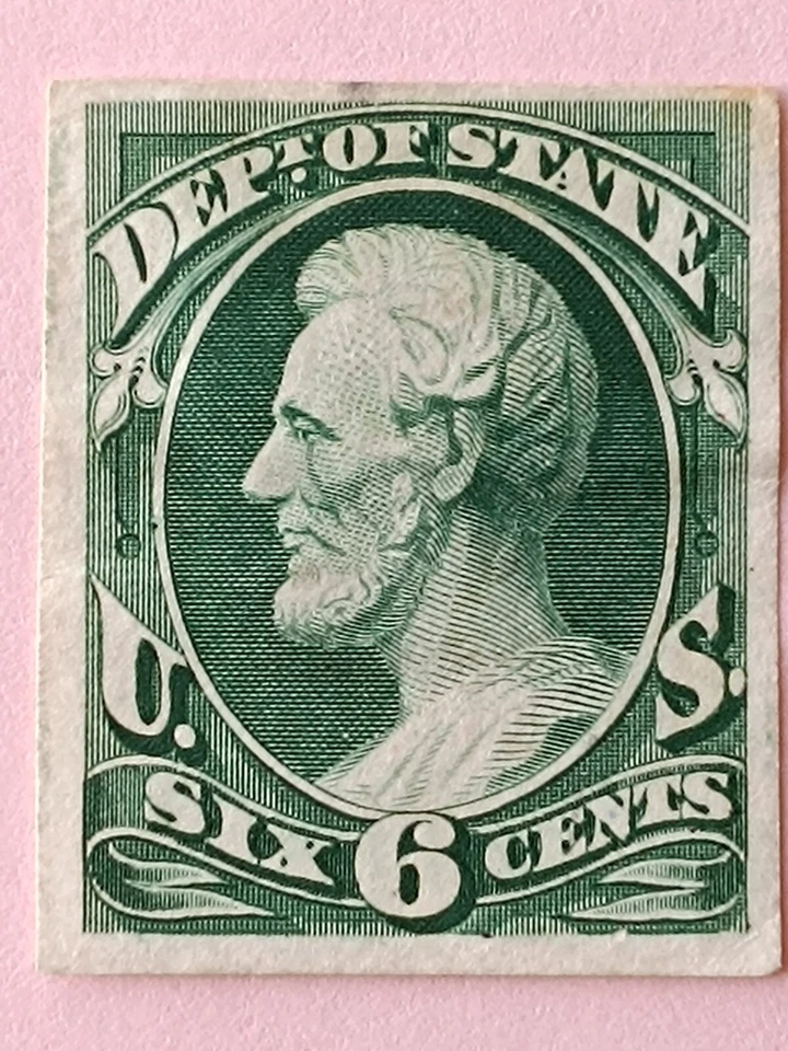 Estampillas de Estados Unidos, estampilla oficial #O60, departamento of State 6c, como nuevo prueba en tarjeta, en muy buen estado Foto 2 de 4