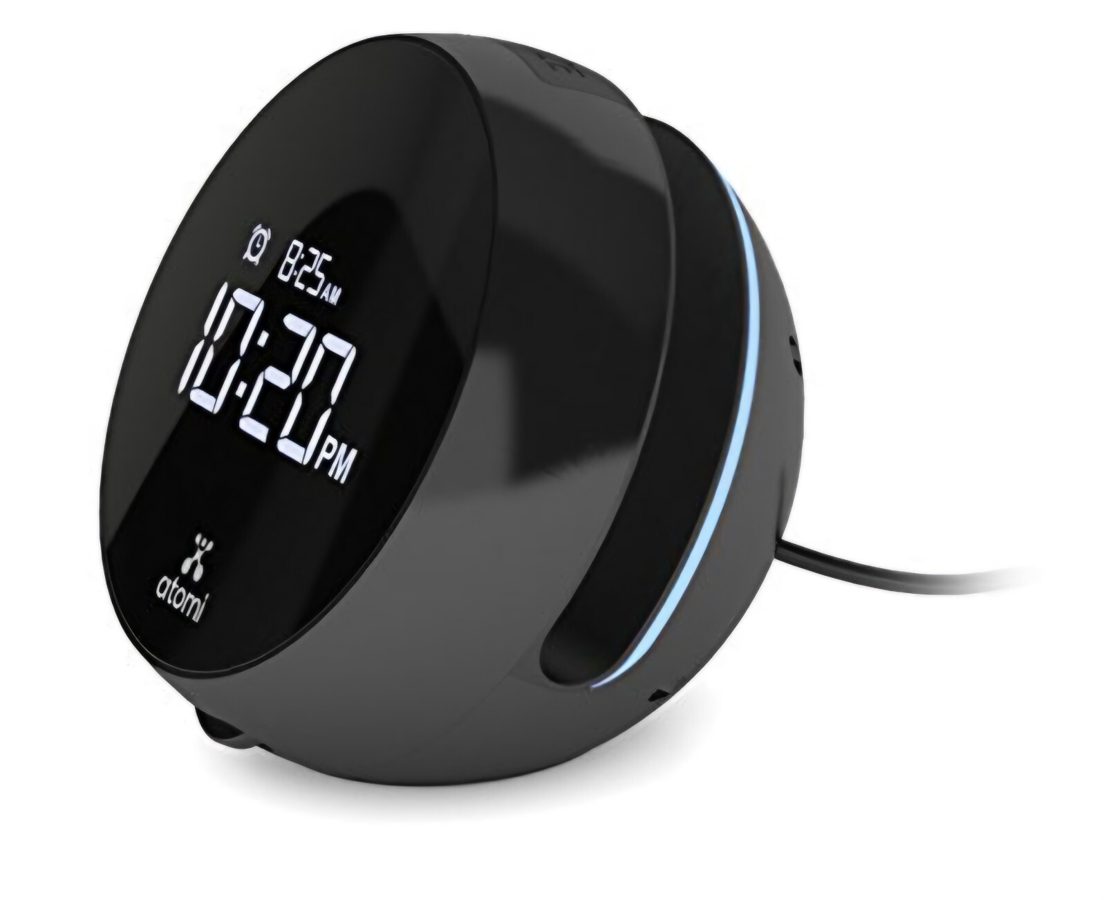 Atomi Qi Wireless Alarm Clock 10W Wireless Charger AT1227, Black-image