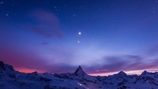 Landscape nature mountains night sky stars snow ice cold Custom Gaming Mat Desk