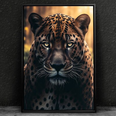   Wandbild, Leoparden-Tierporträt, Animal Kunst Acrylglas, Leinwand oder Poster