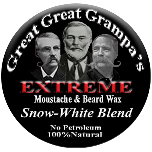 WHITE Mustache & Beard Wax -  "Snow-white" Blend - Mild, Medium or Stiff hold - Image 4 of 4