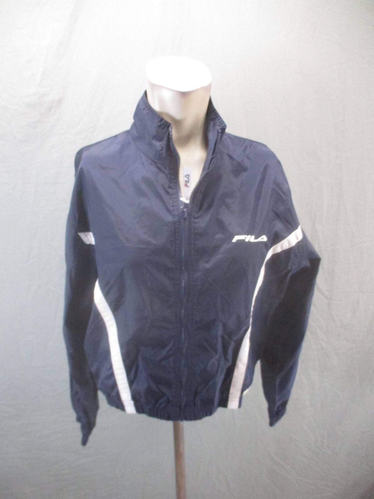 Giacca da corsa FILA taglia L donna 100% nylon full zip supporto colletto tasca 437