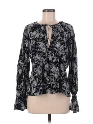 Cinq à Sept Women Black Long Sleeve Blouse M