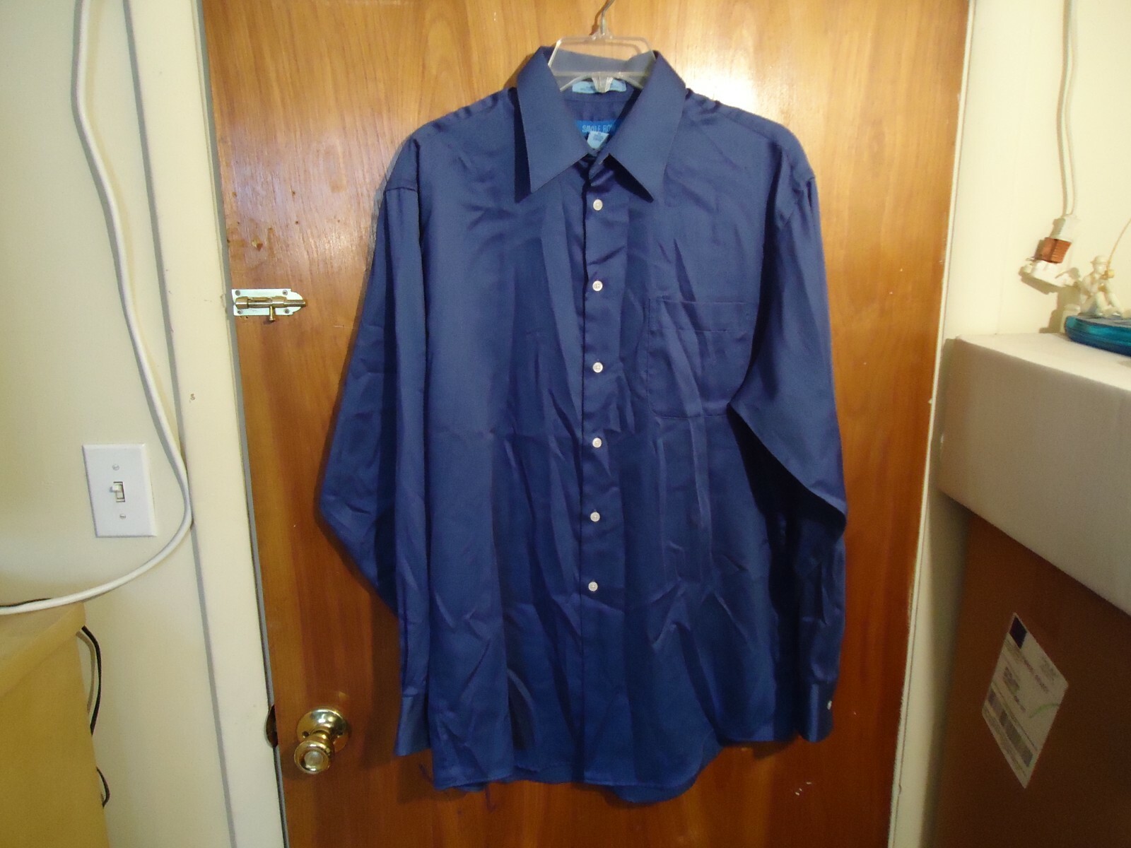 FILA Mens Saville Row Size 16 34 35 L Blue Button Down Long Sleeve Dress Shirt
