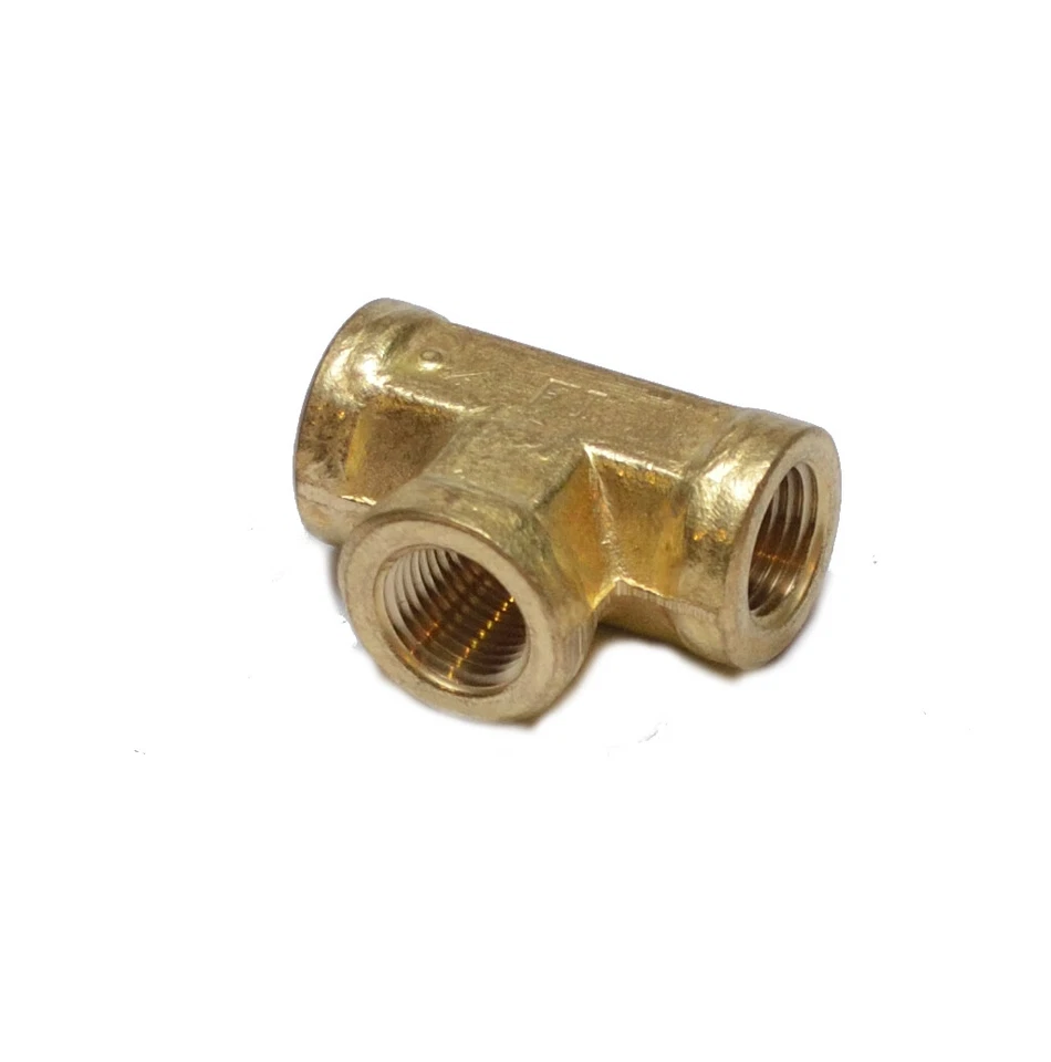 1/8 Npt Female Pipe T Tee 3 Side Brass Fitting Fuel Vacuum Air Water Oil Gas - Image 3 of 4