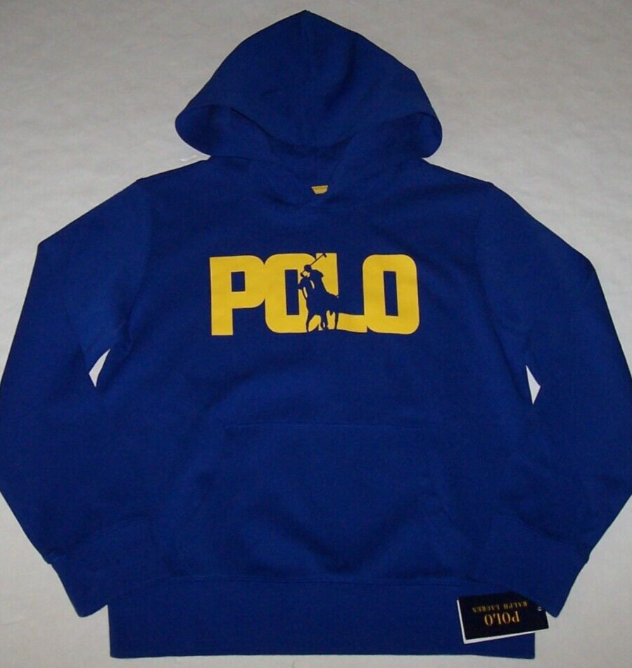 NWT Polo Ralph Lauren ROYAL BLUE/YELLOW DOUBLE-KNIT BIG PONY