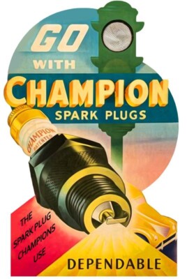 ac spark plug delco champion ラジオ　看板 ac spark plug delco champion ラジオ 看板 ac spark plug delco