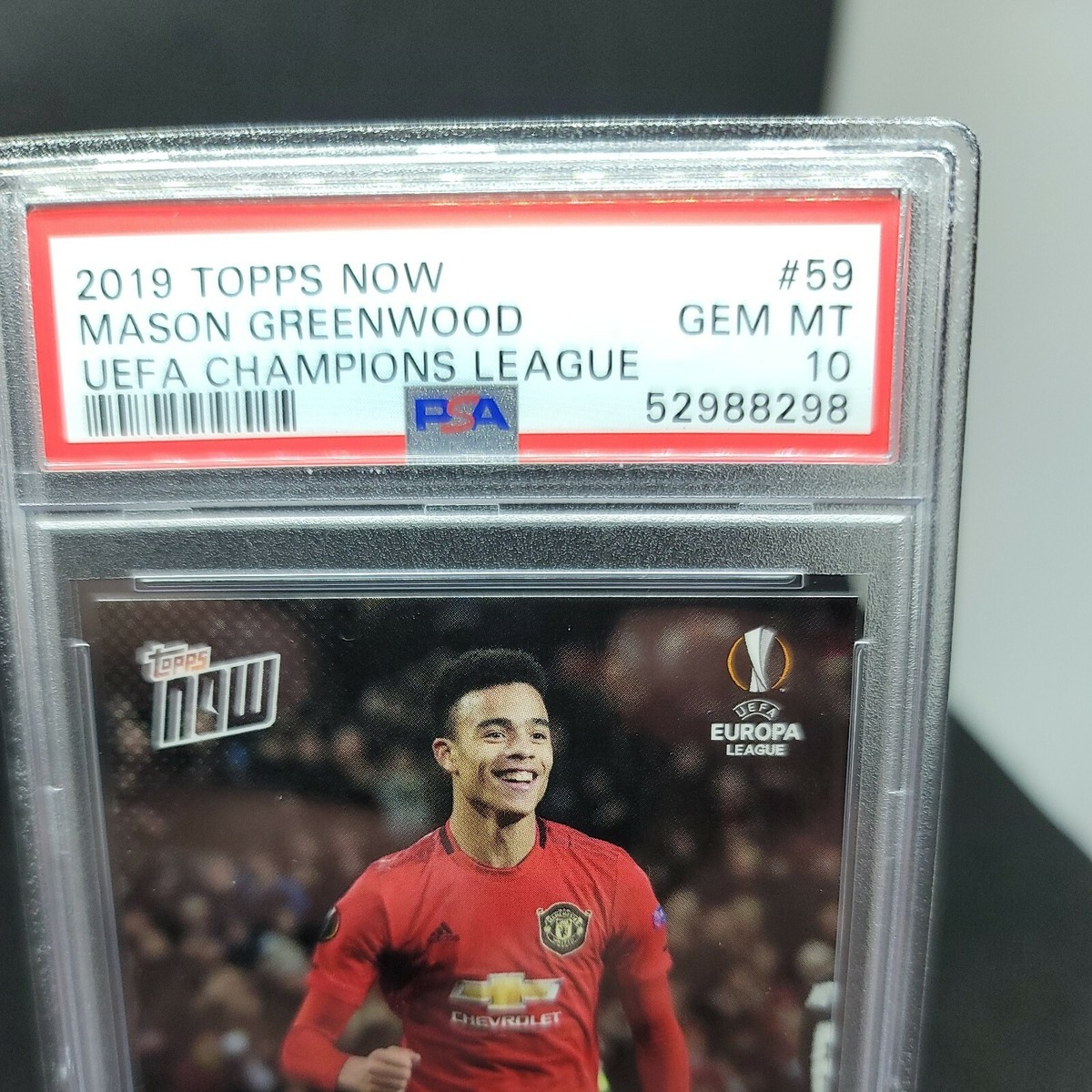 Mason Greenwood - 2019 Topps Now UEFA CL Rookie RC #59 PSA 10 GEM 