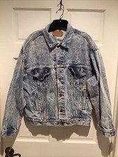 Levi Levis Denim Faded Trucker Jacket sz L Blue Denim Workwear 70507-0219