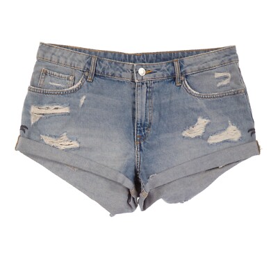 Short En Jean H&M Délavé Et Destroy - Taille 32 (US 10), Entrejambe 5 Pouces, Stretch