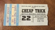 CHEAP TRICK/SAMMY HAGAR RARE CONCERT TICKET STUB BUFFALO, NY 09/22/1979