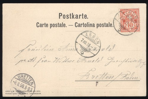 Postal Zurich ceremonia de inauguración Suiza. Landesmuseum 25 junio 1898 gel.1898 - Imagen 2 de 2