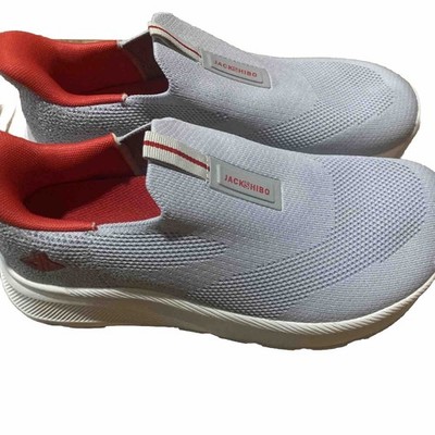 JACKSHIBO Mens Slip In Wide Toe Box Arch Support Sport Walking Gray Sneakers 9