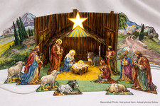 Vintage Nativity Lighted 3D