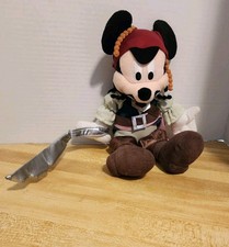 Disney Mickey Mouse Jack Sparrow Pirates Of The Caribbean Plush Disney Parks 10"