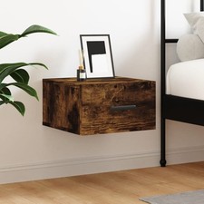 vidaXL Comodino a Muro Rovere Fumo 35x35x20 cm