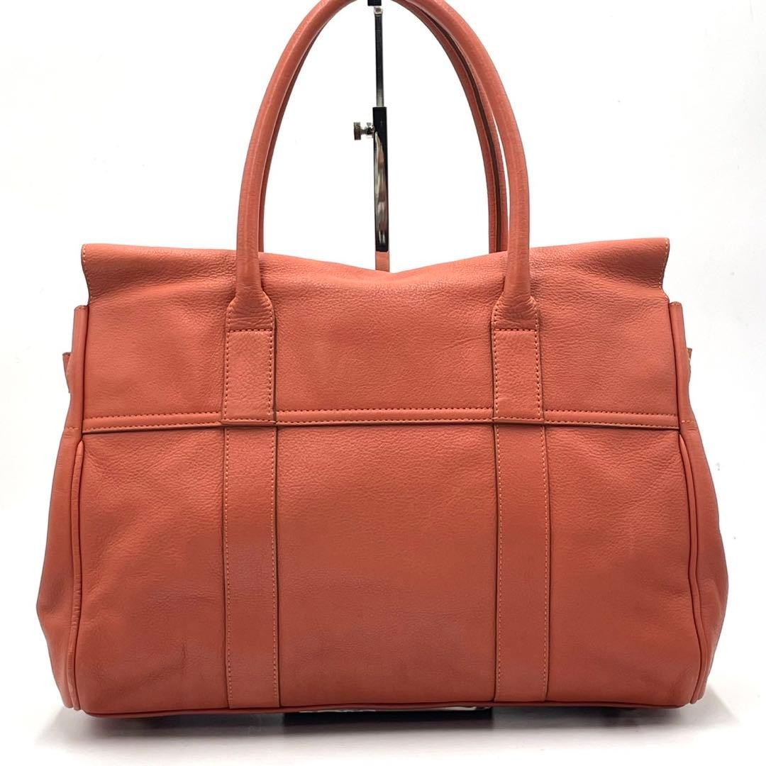 バッグ mulberry Bayswater Turn Lock leather bag Mulberry Baywater Tote Bag Turnlock Leather Orange Logo Hardware