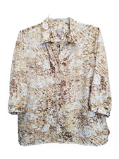 Chico's Abstract Print 3/4 Sleeve Button-Up Tunic Size 3 XL 
