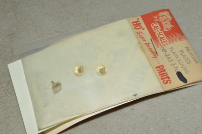 #ad HO steam locomotive PARTS brass Cal Scale NP 245 number plates 3 ROUND $3.00