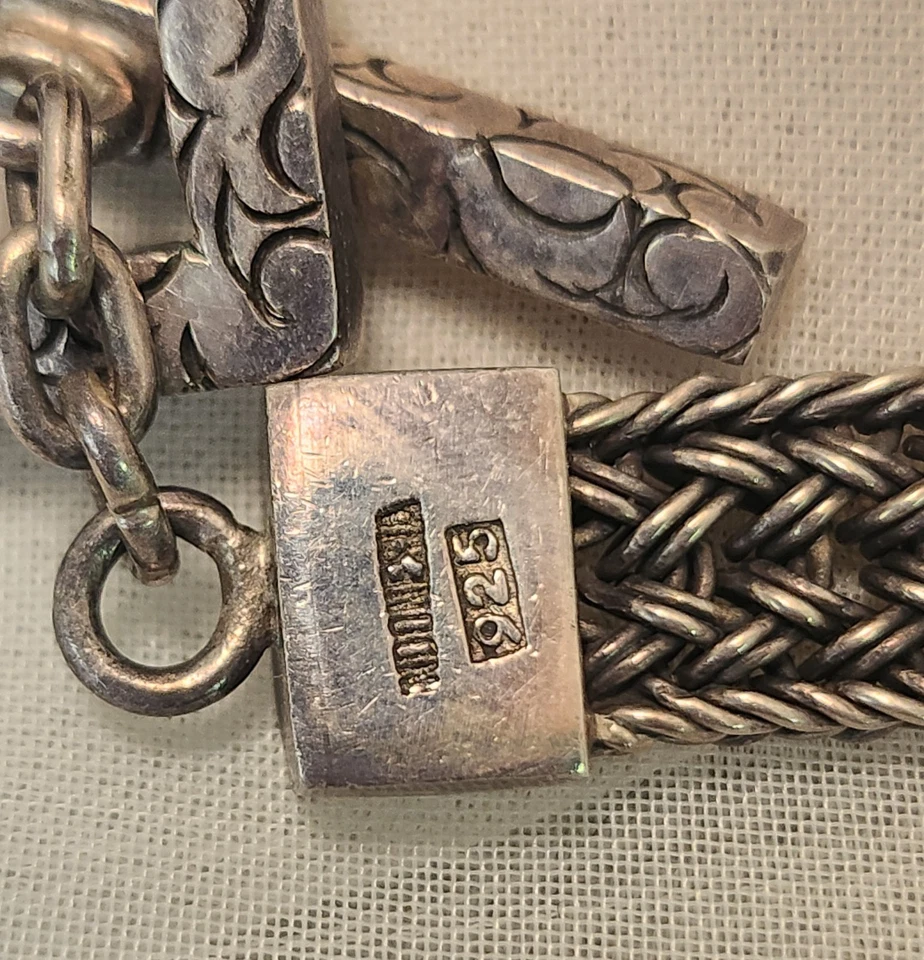 RARO Collar Lois Hill Plata 925 Elegante Tejido Hebilla 60 gm 17.5" Foto 4 de 4