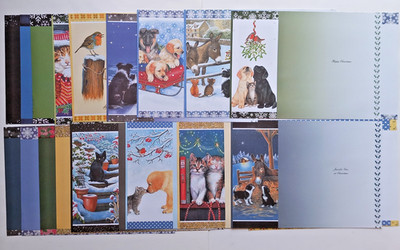 20 A4 Blatt Magical Christmas Moments Einlagen Hund Katze Esel Welpe Kätzchen