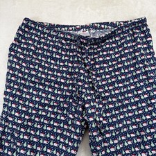 Vineyard Vines Women's Christmas Whale Print Pajama Pants Blue Cotton L