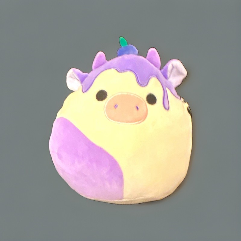 Squishmallows Purple & White Cow Beanbag Plush Stuffed Animal 2022 SQCR08279