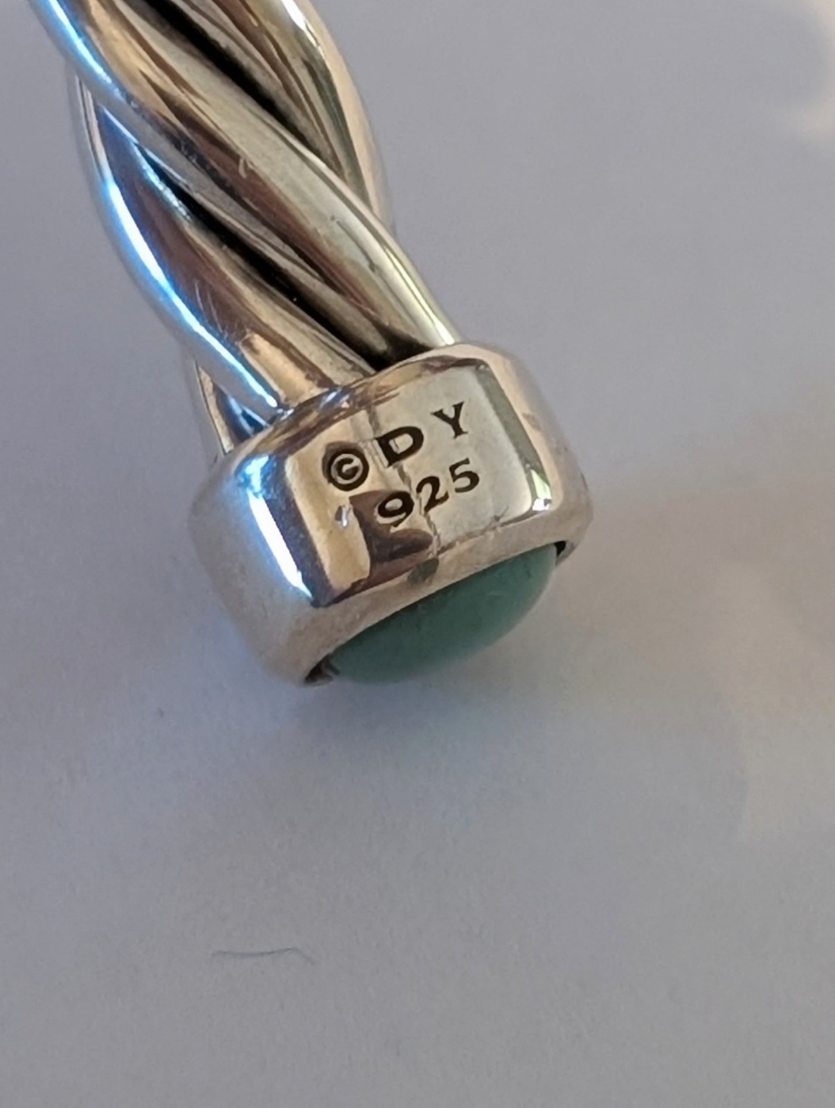 David Yurman Solid Sterling Silver Turquoise Cabl… - image 5