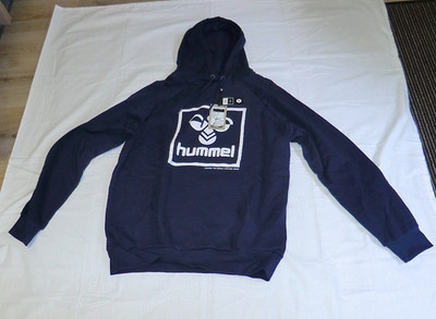 Hummel Herren-Sport-Oberteil mit Kapuze dunkelblau Größe L u. M FKL-HU-HO25