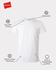 Hanes Mens White Crew T-Shirt Undershirts, 3 ...