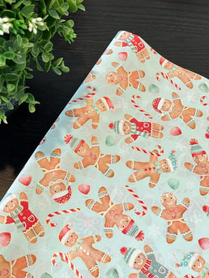 GINGERBREAD COOKIES Design Tissue Paper Sheets Choose Size & Package Amount