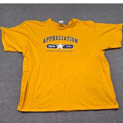 Port & Company Mens 3XL Yellow Employee Appreciation Week 2023 Graphic T-Shirt