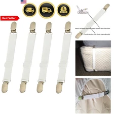 Bed Sheet Clips Straps Adjustable Elastic Mattress Holders 4 Pcs