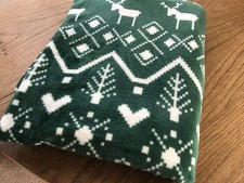 CHRISTMAS GEORGE THROW SUPERSOFT FLEECE 180/112cm. NEW GREEN